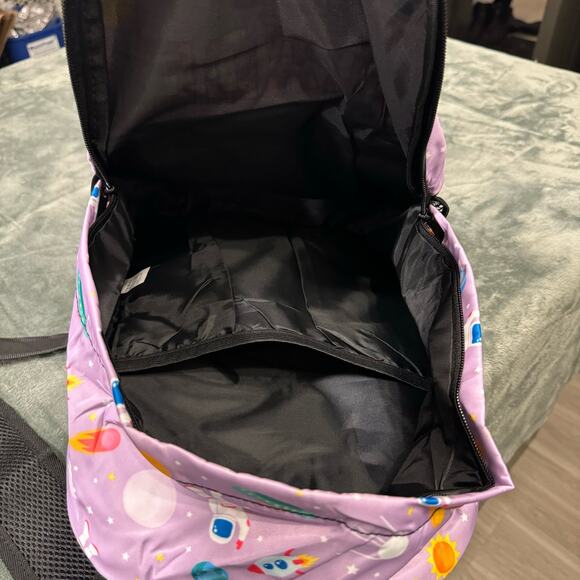 1st Grade Backpack Lavender Space Theme 15in Lightweight Back to School - Picture 3 of 6
